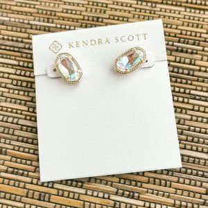 Kendra Scott Ellie Dichroic Glass Stud Earrings in Gold